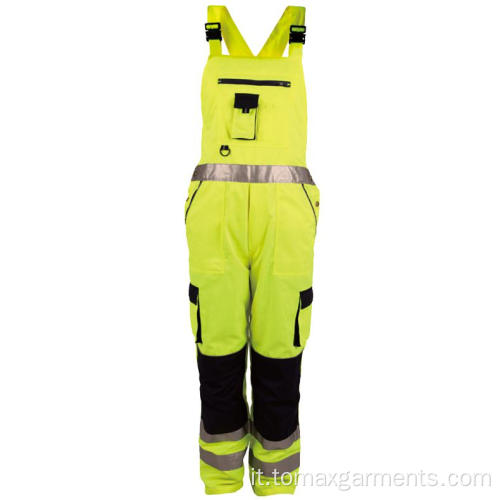 Pantaloni con bretelle invernali invernali Hi Vis Safety